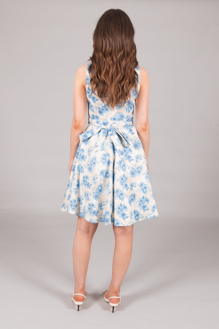 Blue Bloom Fit & Flare Dress