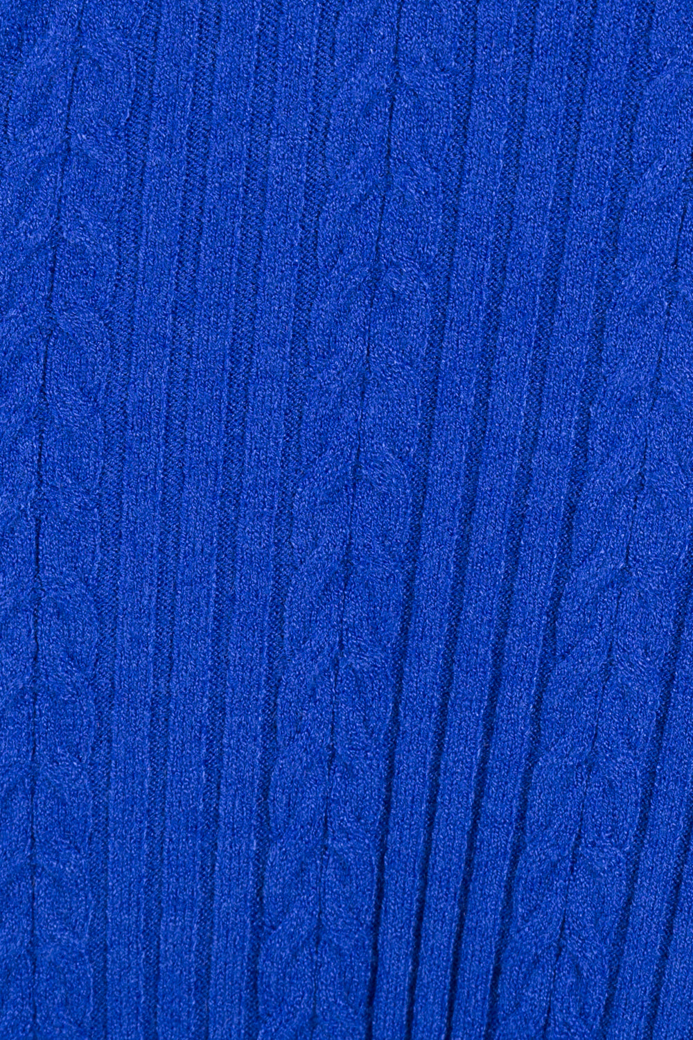 Ribbed V-Neck Jumper - Cobalt