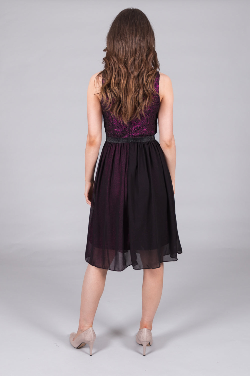 Sleeveless Lace Bodice Occasion Dress