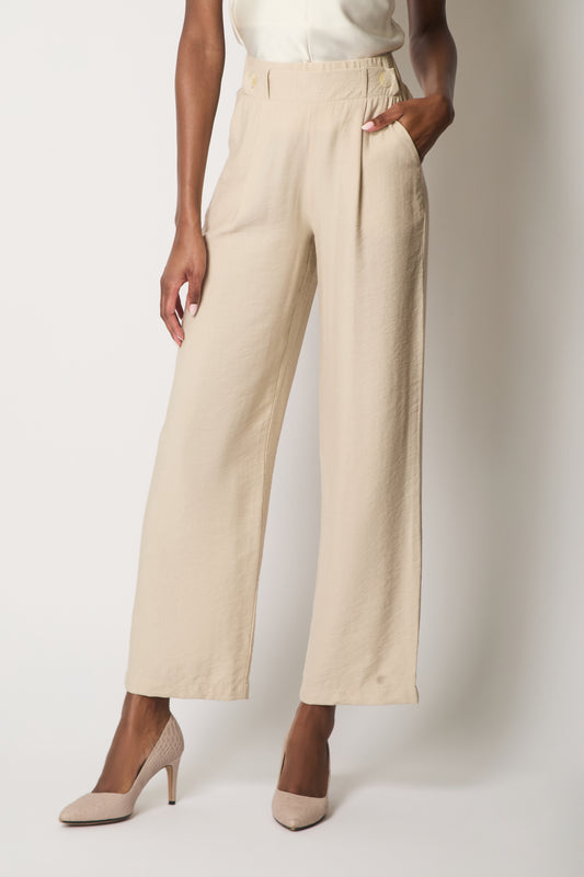 High-Waisted Tailored Trousers - Stone