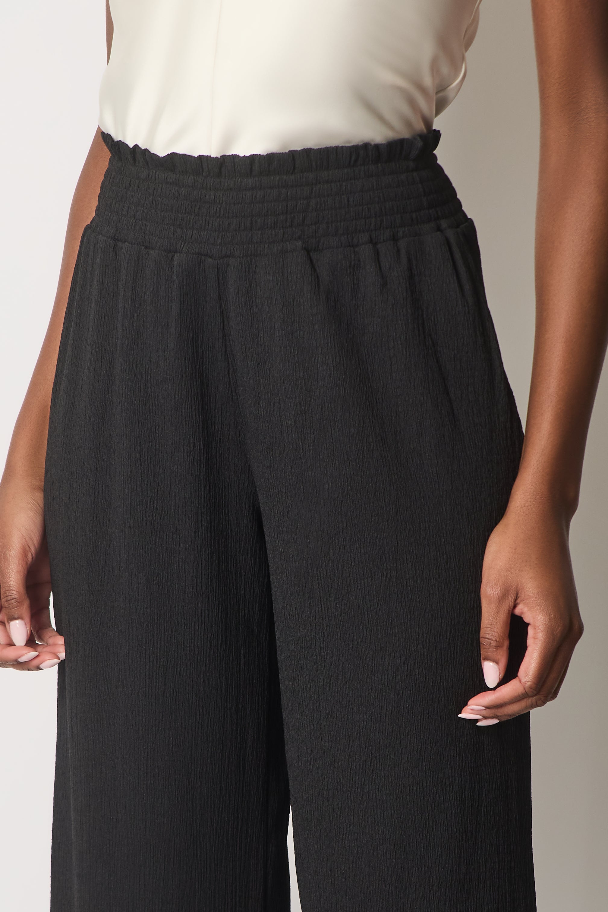 Black High-Waisted Palazzo Trousers