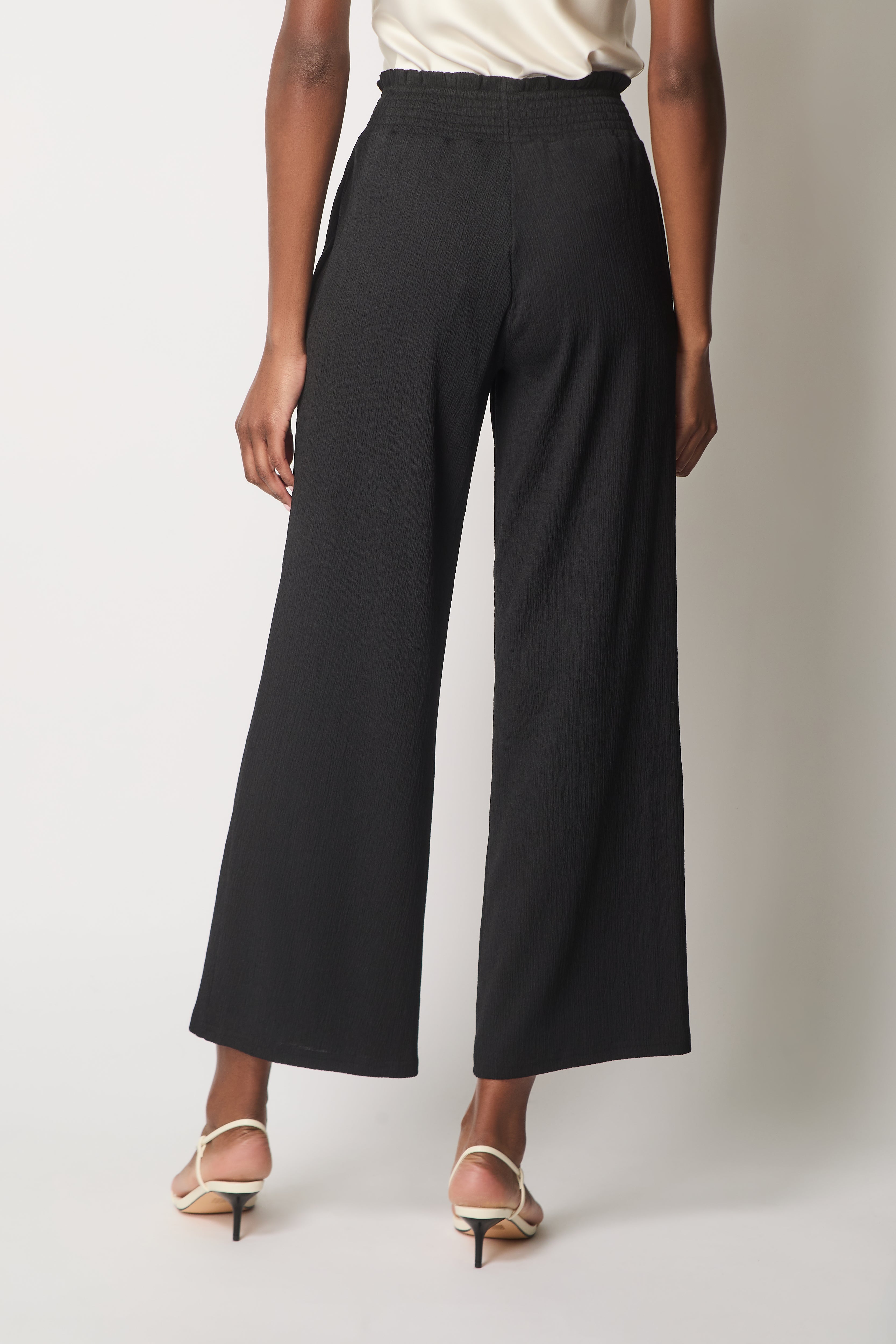 Black High-Waisted Palazzo Trousers