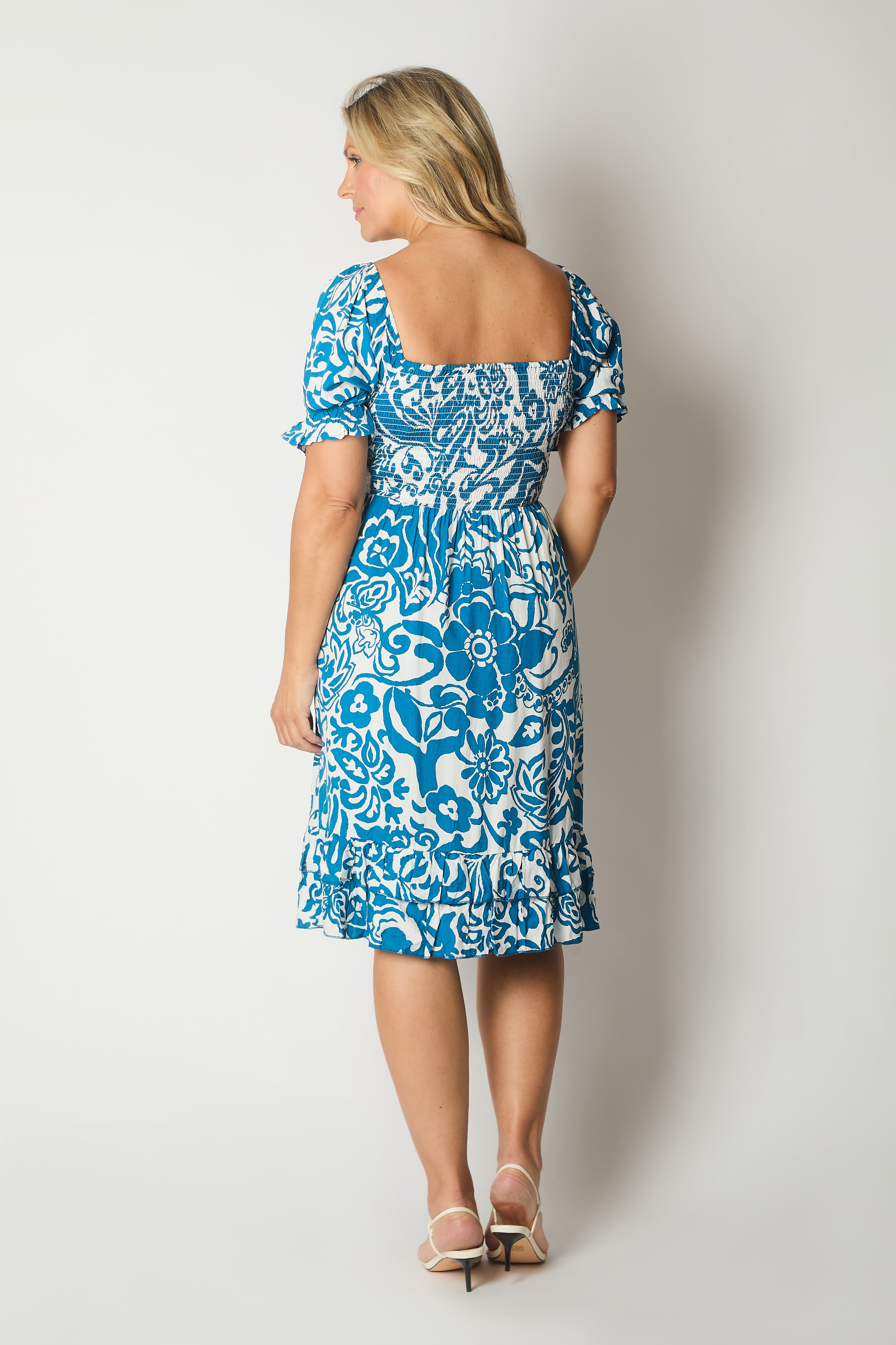 Floral Print Smock Midi Dress