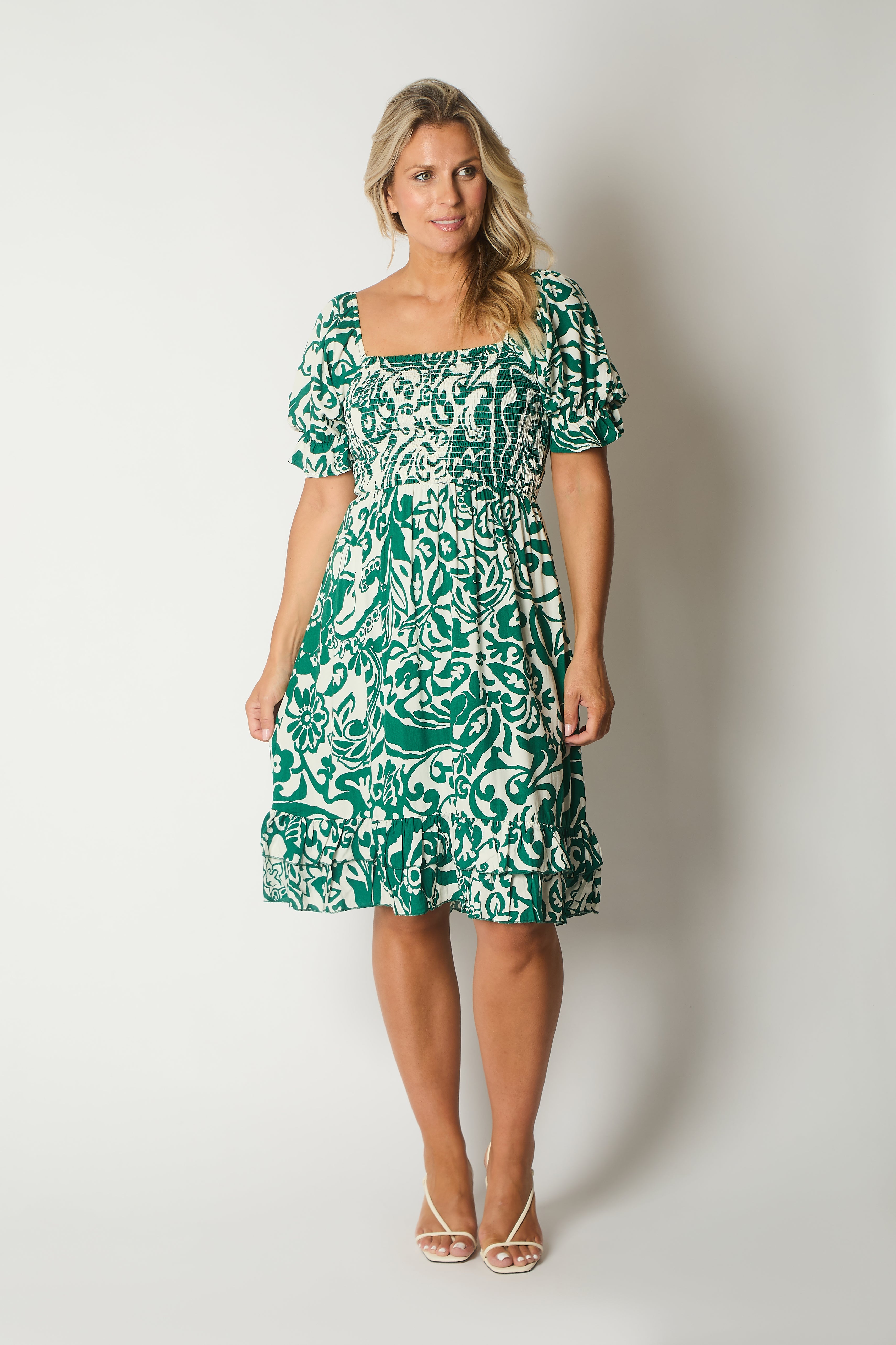 Floral Print Smock Midi Dress