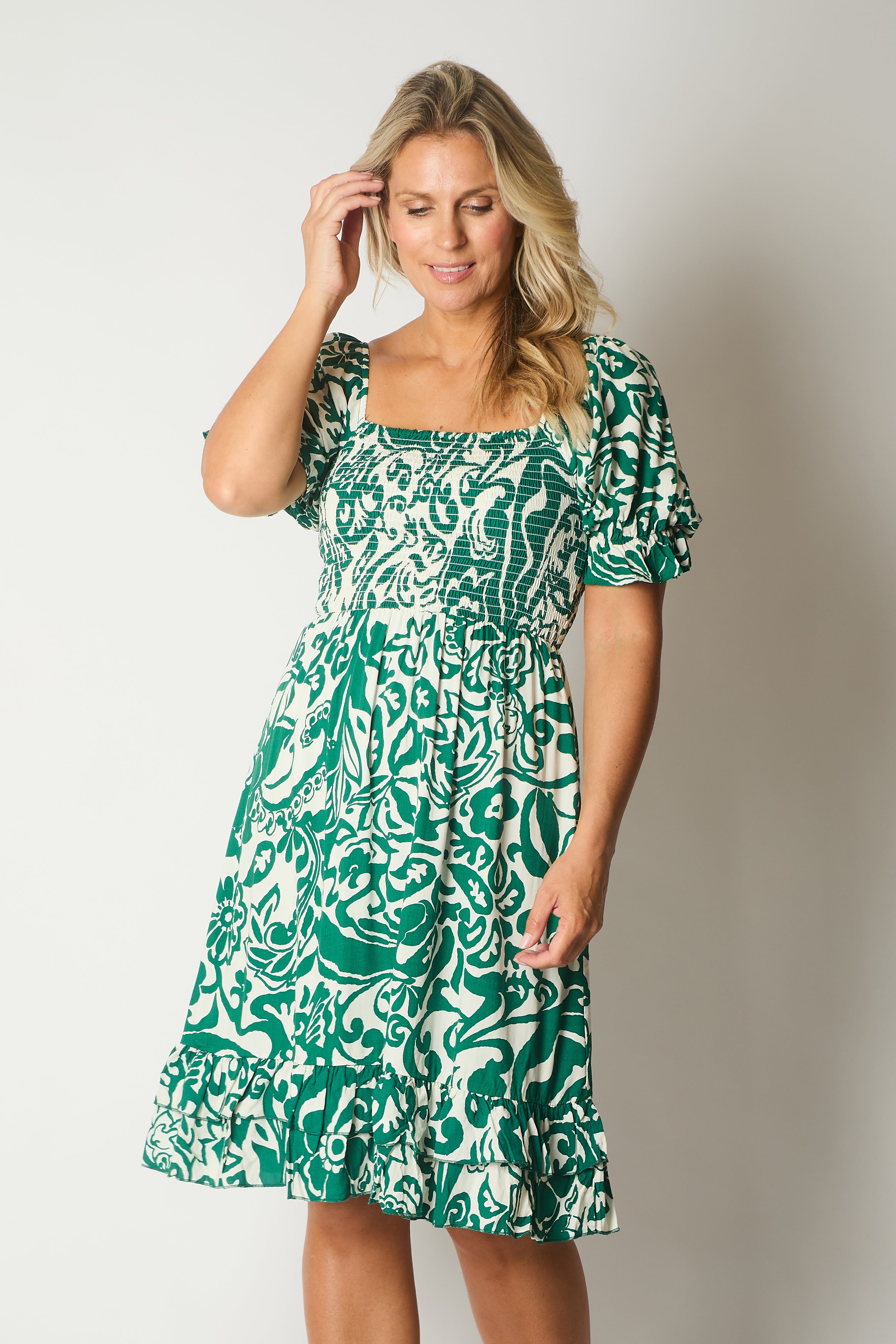 Floral Print Smock Midi Dress