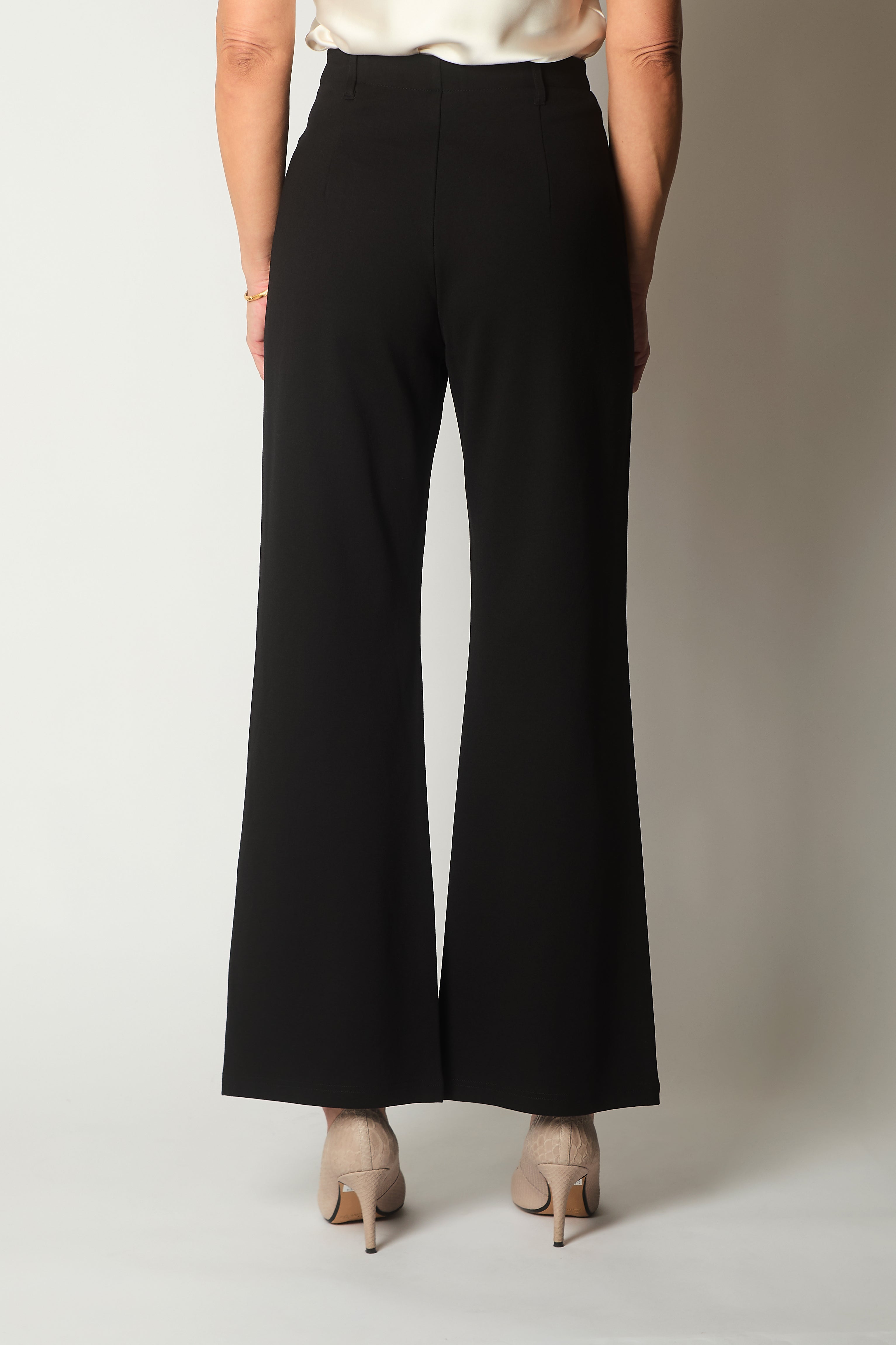 Black Tailored Straight-Leg Trousers