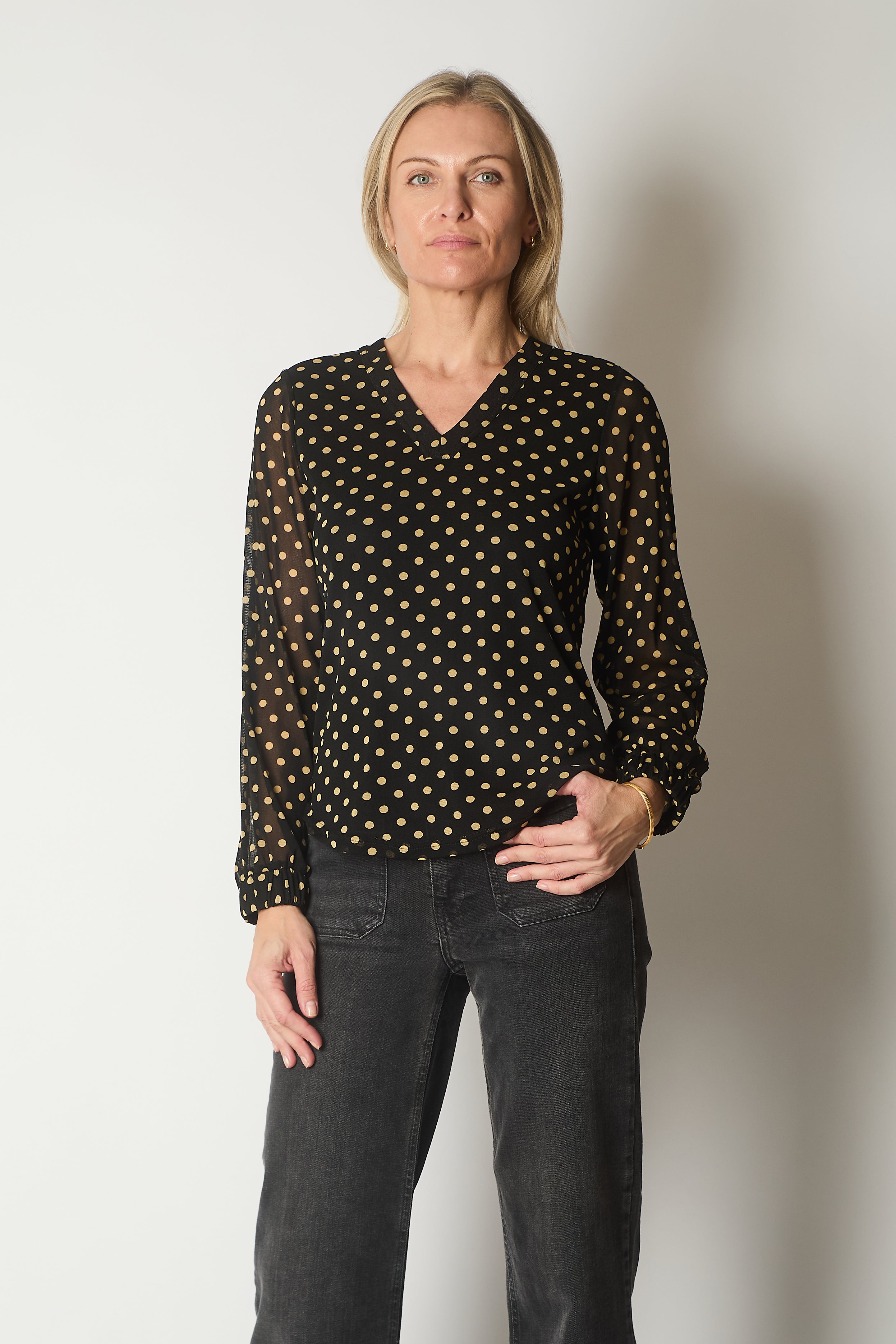 Polka Dot Long Sleeve Top