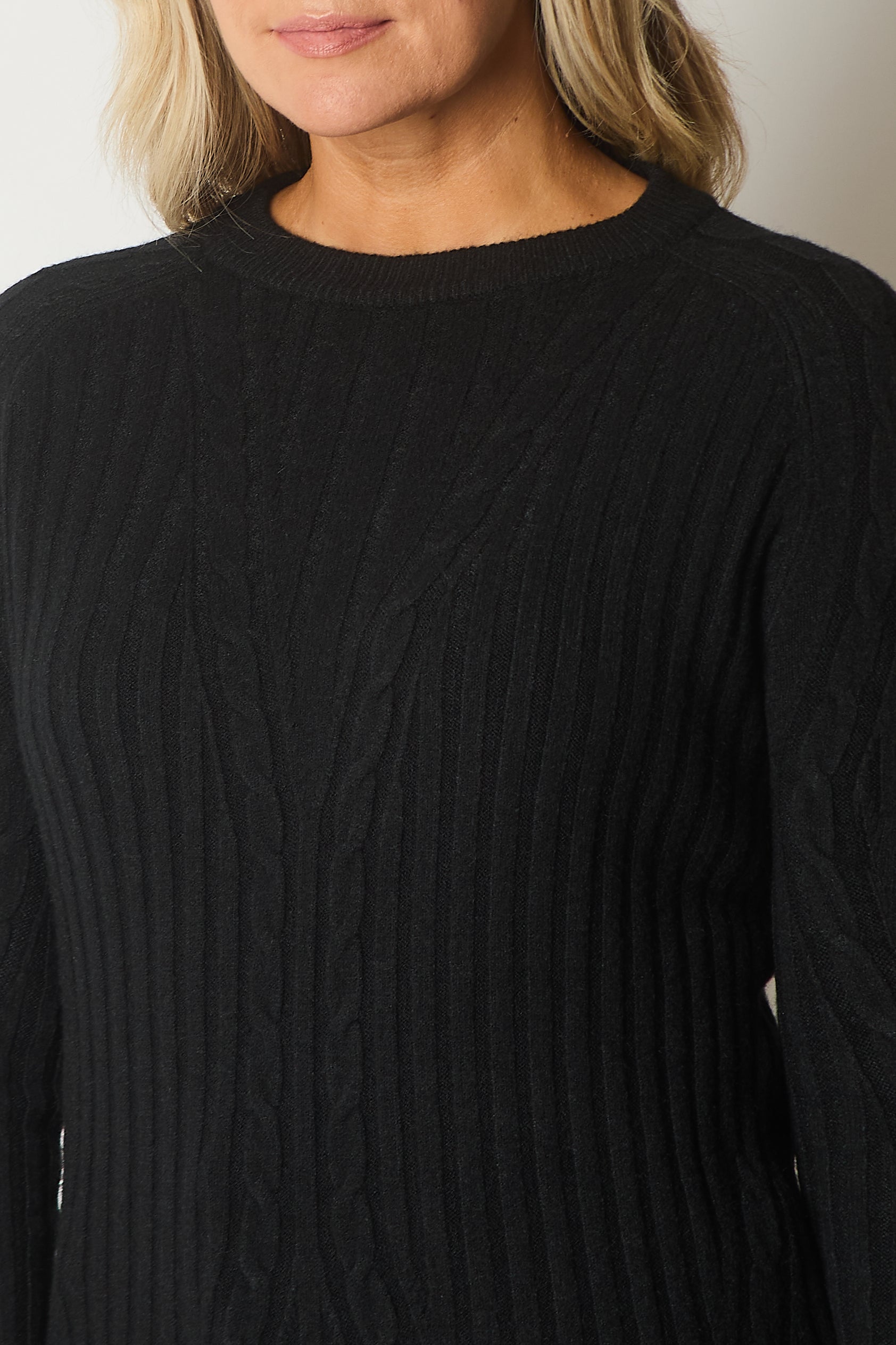 Cable Knit Jumper - Black