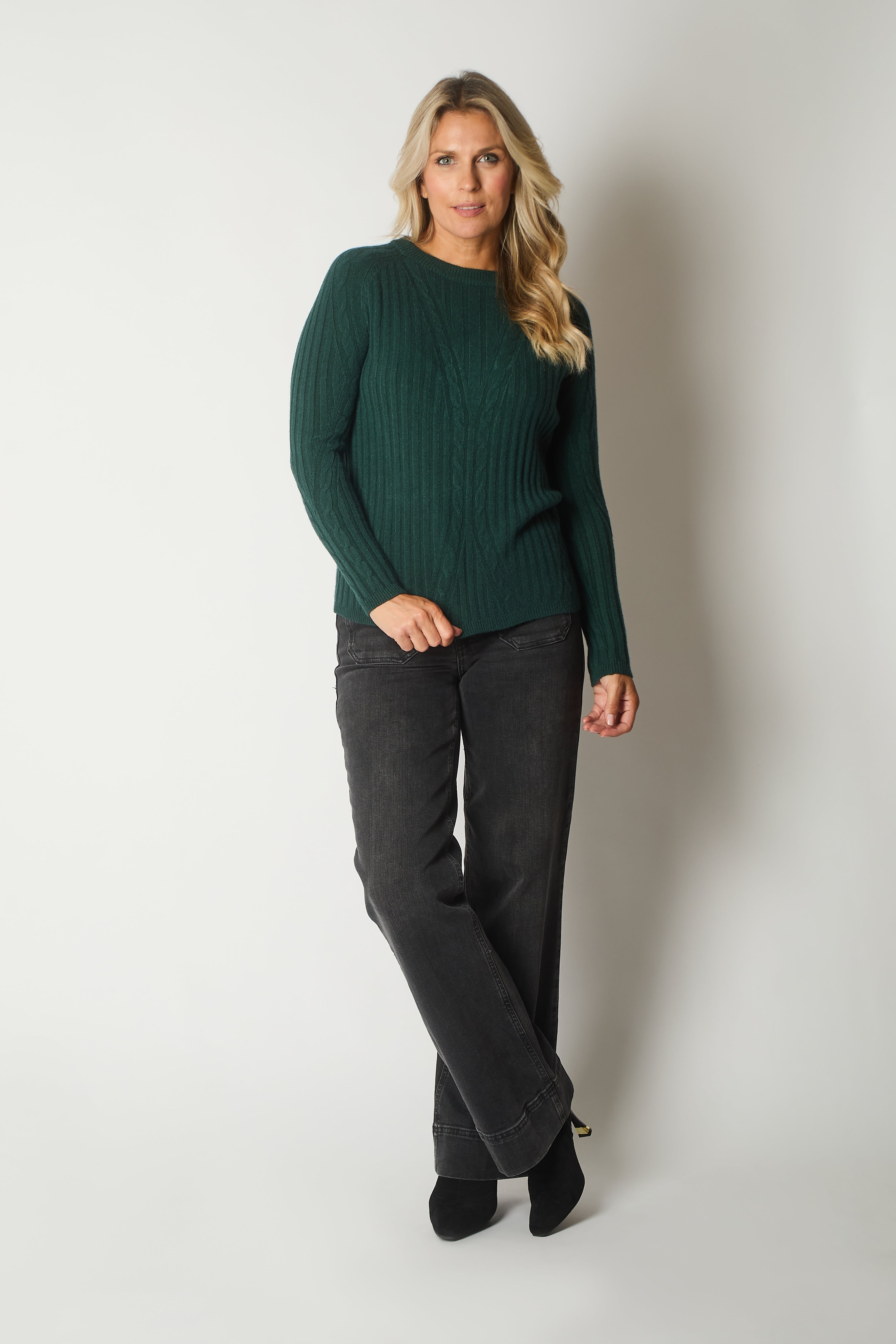 Cable Knit Jumper - Green