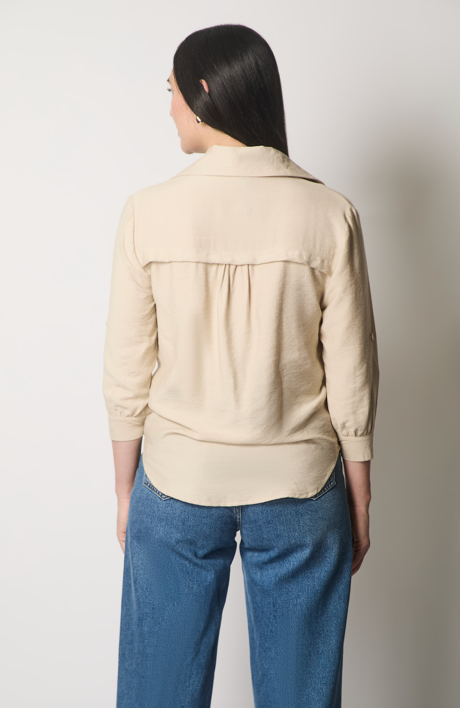 Shirt with Button Cuffs - Stone