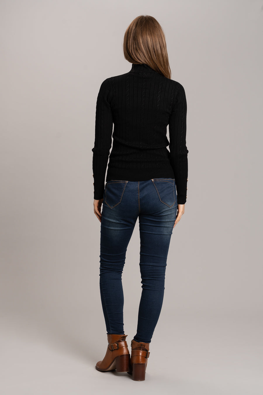 High Neck Jumper - Black