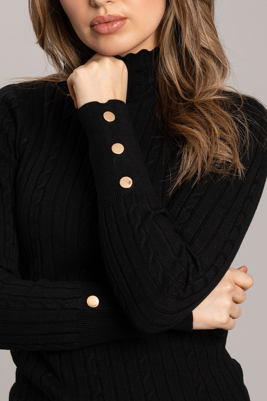 High Neck Jumper - Black